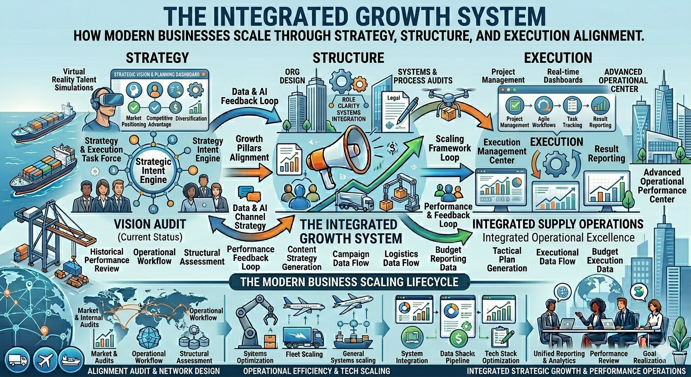 The Integrated Growth System: How Modern Businesses Scale Through Strategy, Structure, and Execution Alignment