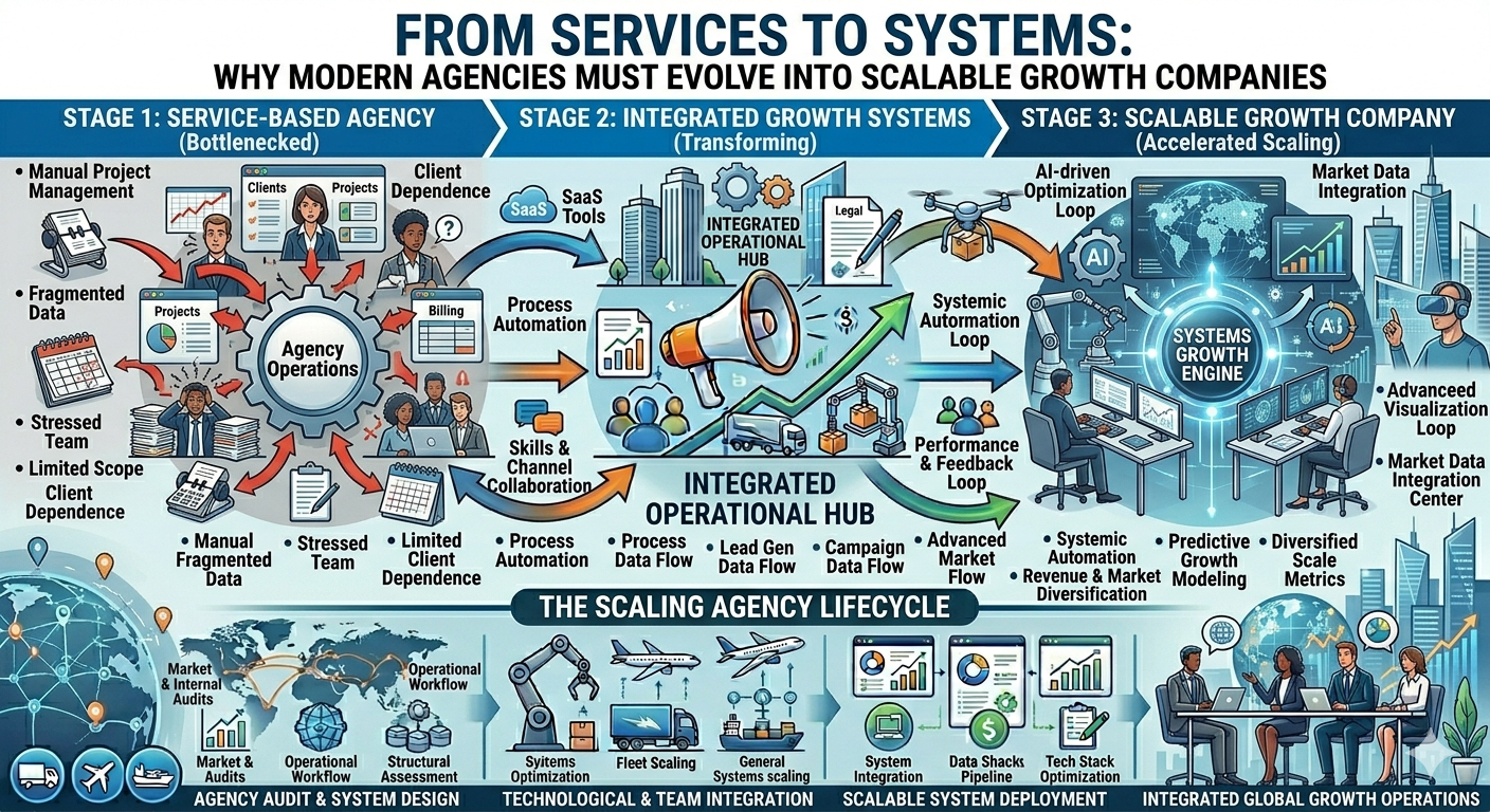From Services to Systems: Why Modern Agencies Must Evolve Into Scalable Growth Companies